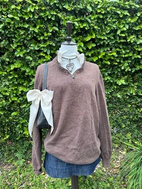 ✨Vintage brown Quarter Zip Pullover